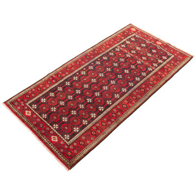 One-of-a-Kind 4'11" X 9'7" New Age Wool Area Rug in Dark Red