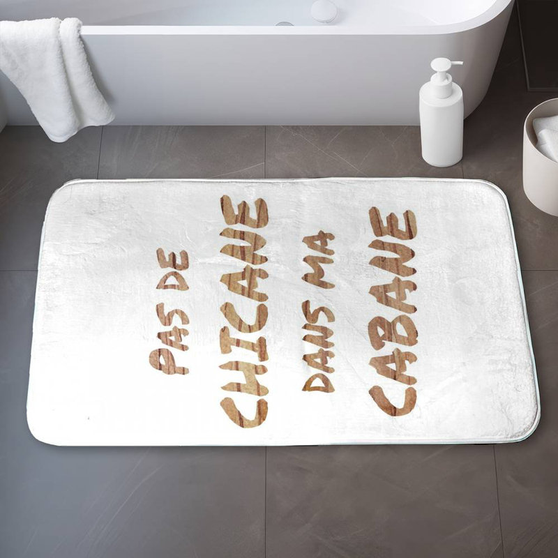Garic Non-Slip Bath Mat, White/Brown