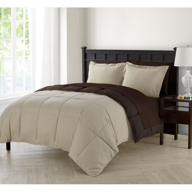 Lincoln Polyester Comforter, King Comforter + 5 Additional Pieces, Taupe