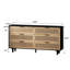 Armoire de rangement moderne en bois noir 6 tiroirs Lumia avec façades tissées naturelles Lumia-192123204-192123206-179144170