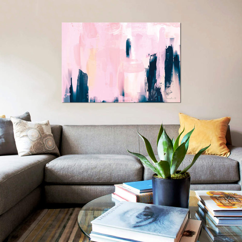 «Pink Navy», reproduction d'impression sur toile, H 26 po x l 40 po, Toile tendue, Sans cadre