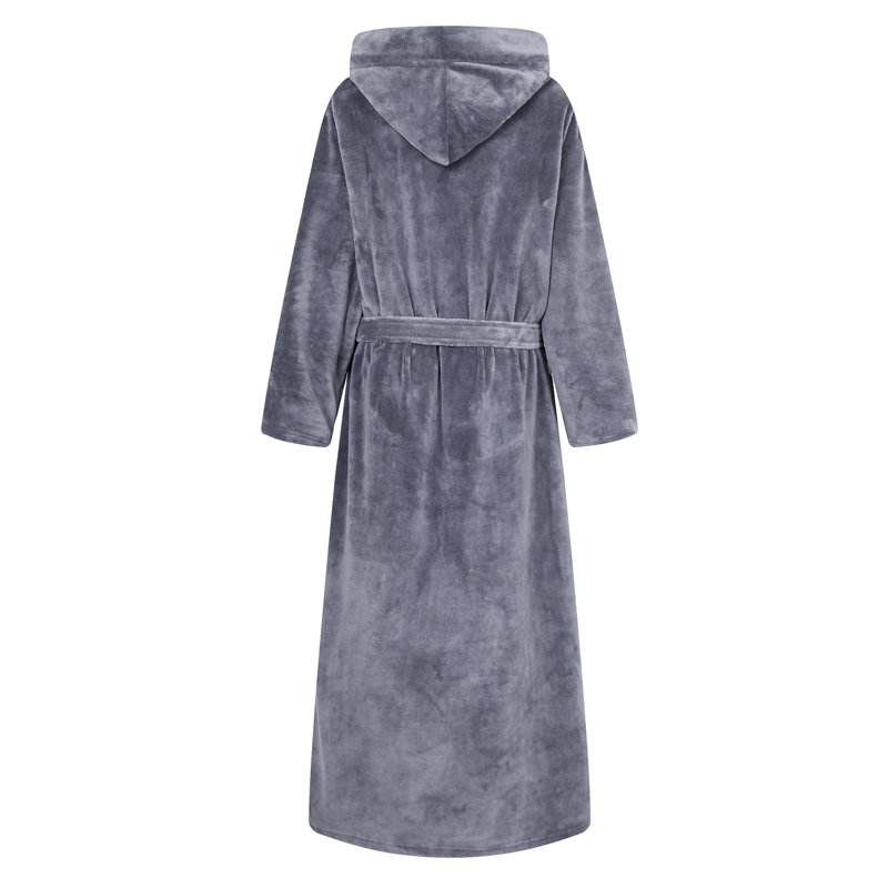 Peignoir à capuchon à capuchon à col roulé pour homme, L, Gris foncé