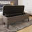 Derryberry Ottoman Storage Bench. Grey Button Tufted Linen Fabric Upholstered. 2 Leg Options Included.