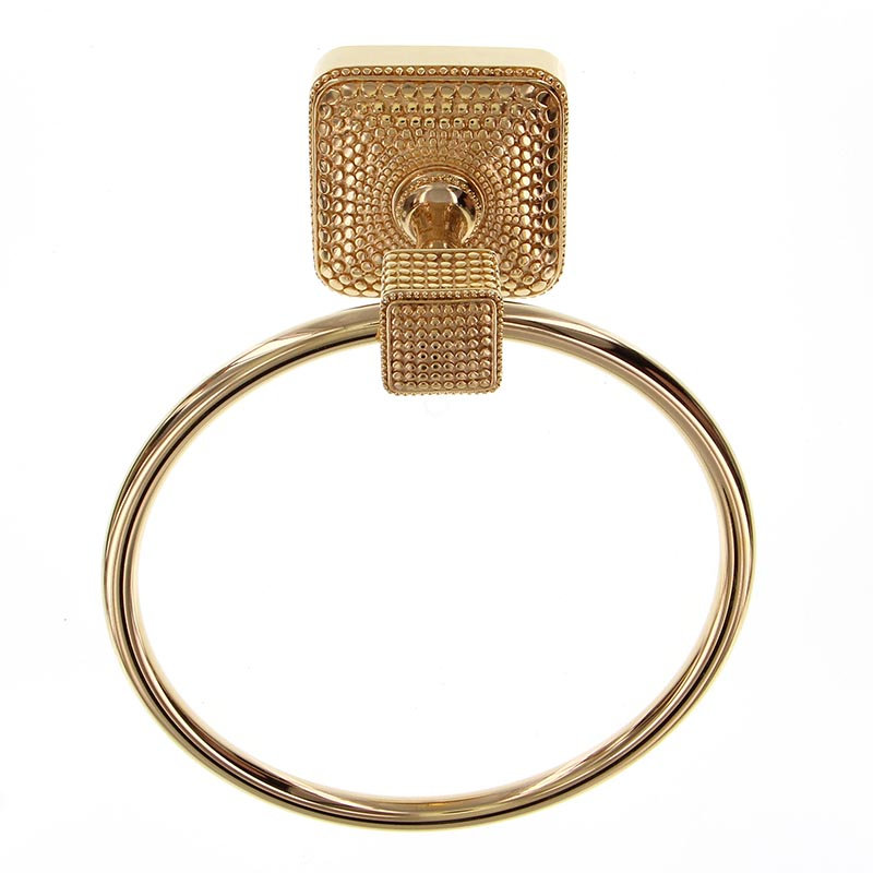 Tiziano Wall Mounted Towel Ring, Polished Gold