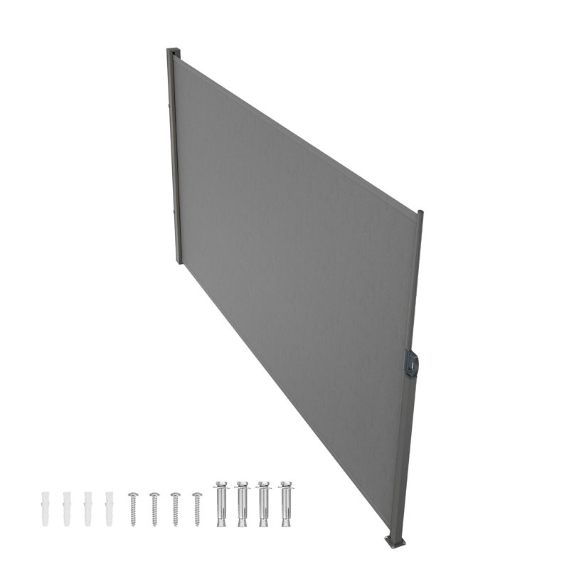 Gray 71 x 118 in. Retractable Polyester Side Awning