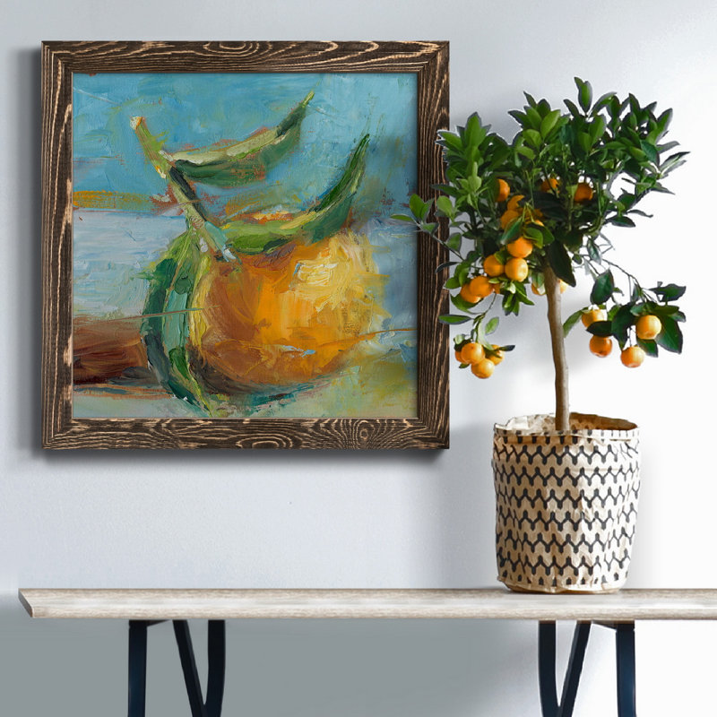 Impressionist Fruit Study III - Art mural encadré sur toile, H 31,5 po x l 31,5 po x P 1,5 po, Noyer