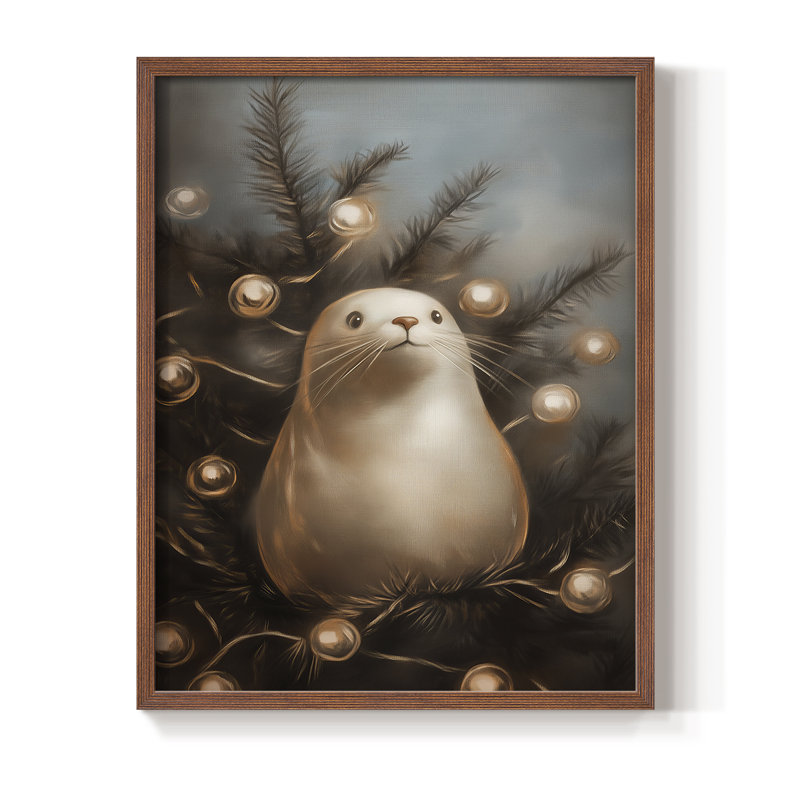 Art des Fêtes de Noël - série 2 - CECLXVII, reproduction encadrée - bois massif, H 21 po x l 17 po, Noyer