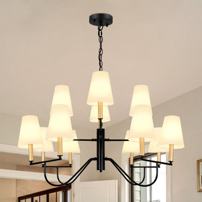 Stackhouse 12 - Lights Chandeliers Living Room Chandelier Farmhouse Chandelier Traditional Chandelier With Shades Dining Room Light Fixture