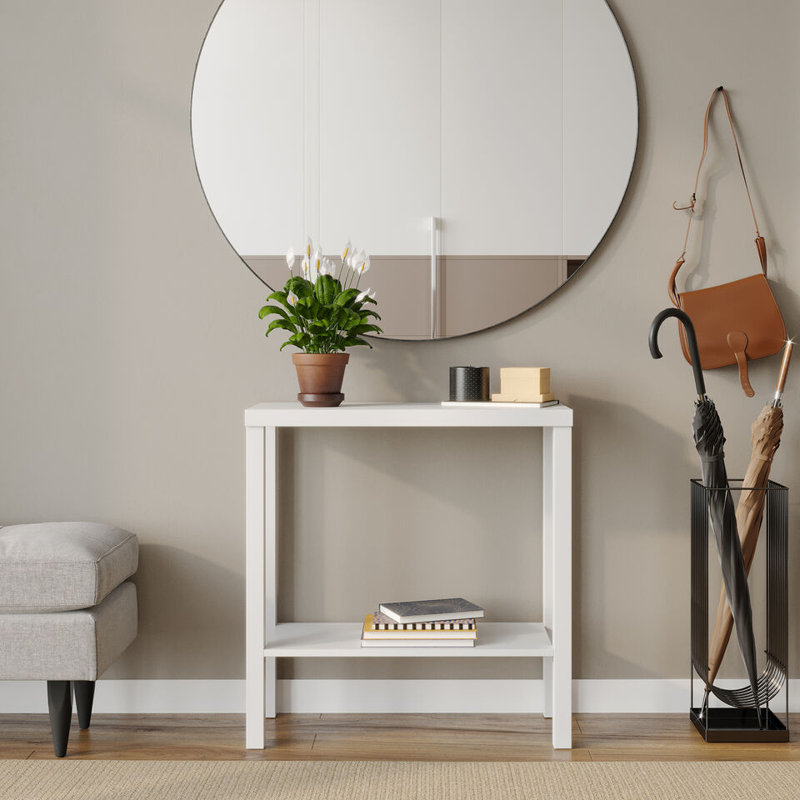 Tahesia 180.34cm W Solid Wood Bedside Table, White
