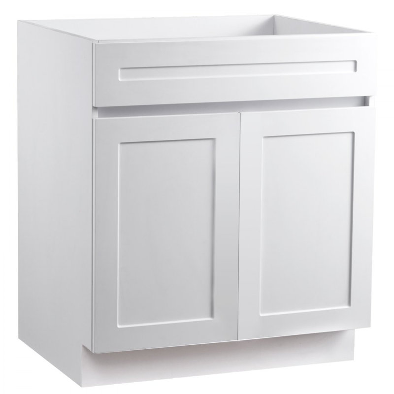 Armoire Shaker Base l 30 po x P 24 po x H 34,5 po prête à assembler - blanc, 30"