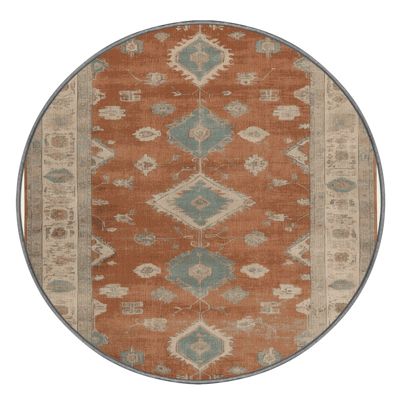 Machine Washable Overdyed Gray Area Rug, Round 3'