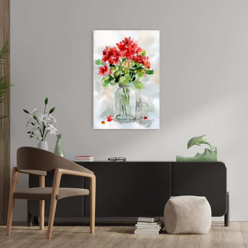 Été géranium II délicat, géranium rustique, plante naturelle, art mural, H 36 po x l 24 po