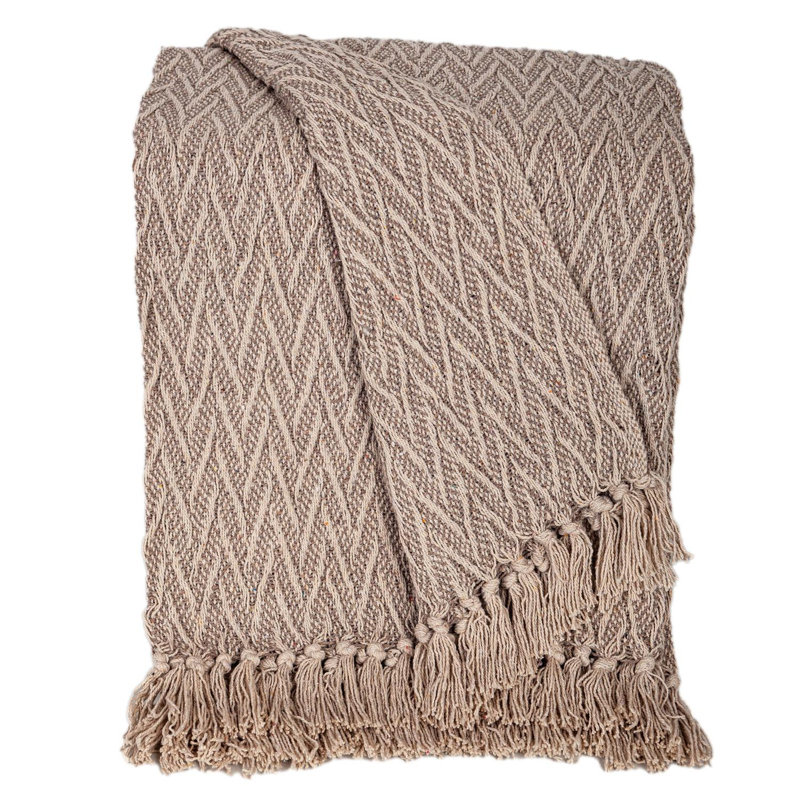 Handloomed Brown Cotton Slub Throw 52" x 67"