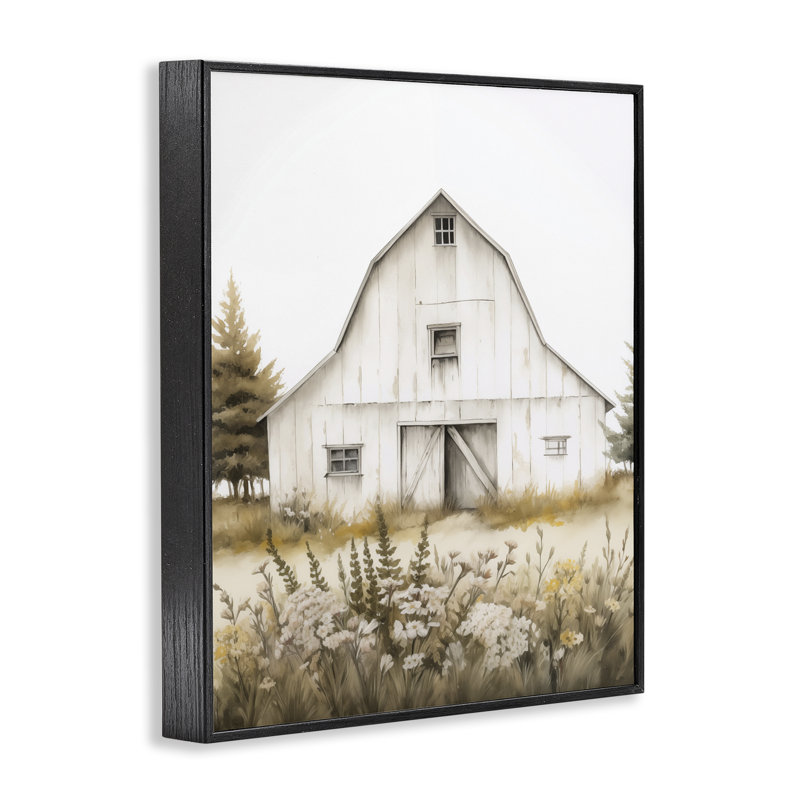  Art de giclée de jardin de grange en fleurs par Arlington Prints, H 30 po x l 24 po, Giclée encadrée noir minuit