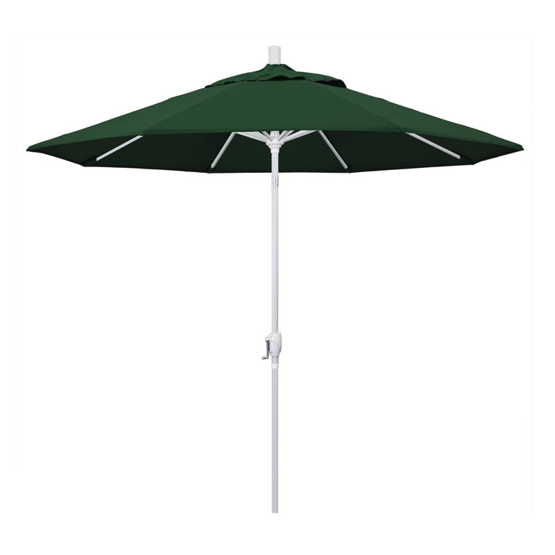 Parasol de marché 9 pi Ayomipo, Blanc, Toile verte Pacifica