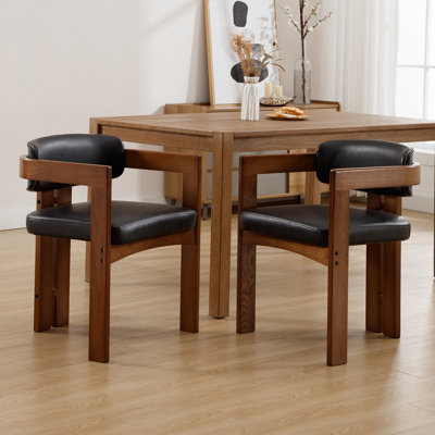 Chaises de baril en bois rembourrées