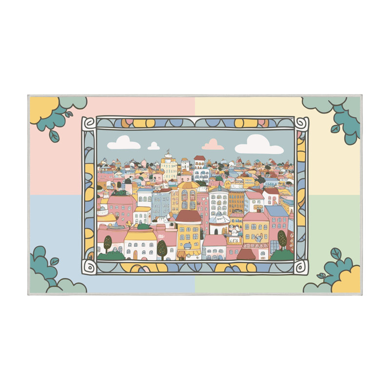 Harriet Bee Washable City Scape Rug, Rectangle 8' x 12'