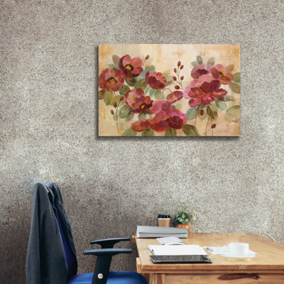 Epic Graffiti 'Fleurs Rouge'  by Silvia Vassileva Canvas Wall Art, 40" x 26"