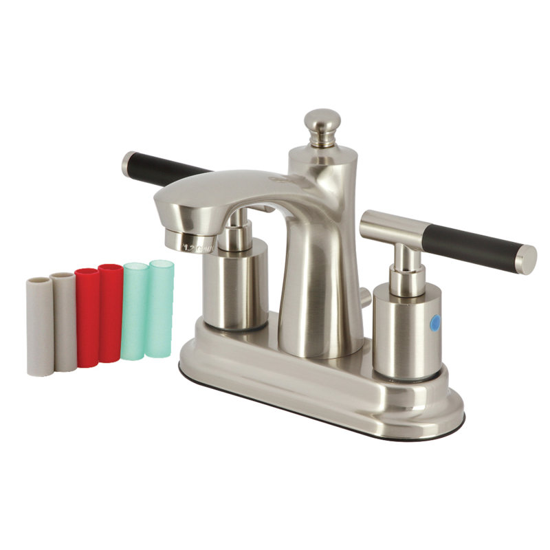 Robinet de salle de bain central Kaiser avec bonde, Nickel brossé