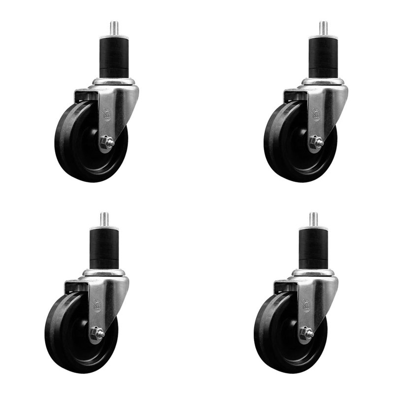 Ensemble de roulettes extensibles pivotantes à roue Phénolique SCC NB 4 po x 1-3 / 4 po