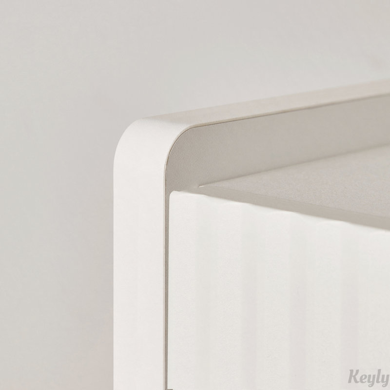 Ensemble de 2 tables de chevet cannelées avec tiroir et rangement ouvert, Blanc