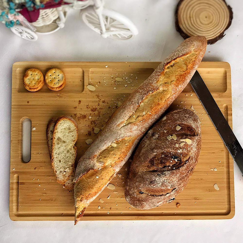 Organic Bamboo Cutting Board for Kitchen, 36 W cm x 50 L cm