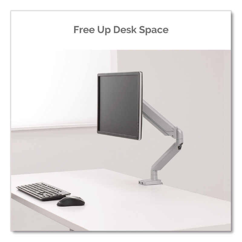 Fellowes® Single Screen Desktop Mount, Silver