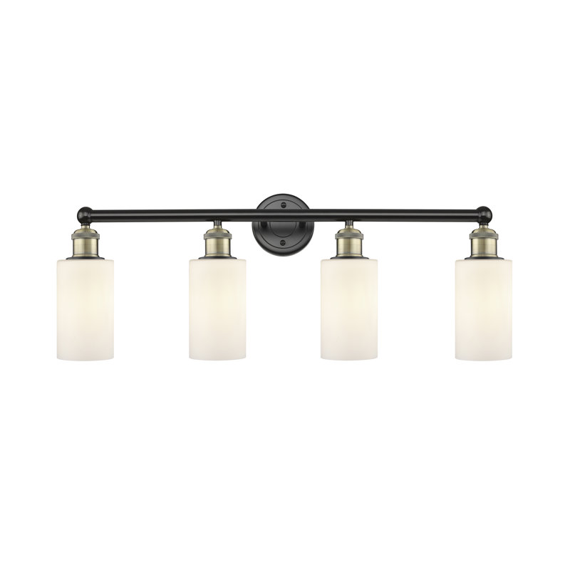 Caldello 4 - Light Dimmable Vanity Light, Matte White, Black Antique Brass
