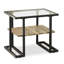 Wenviro 24 po Table de bout carrée en verre noire avec tablette en bois
