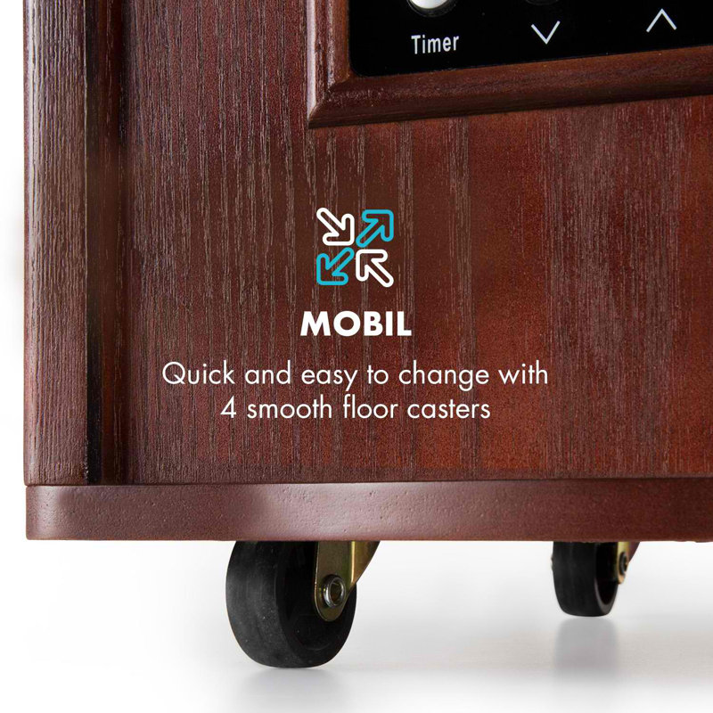 Klarstein 1500W Electric Cabinet Space Heater with Adjustable Thermostat, Dark brown