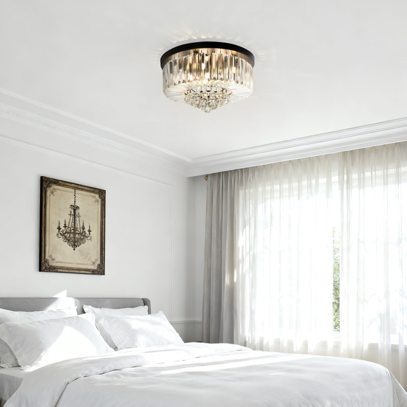 23.6 Inch Round Crystal Chandelier With 8 Lights