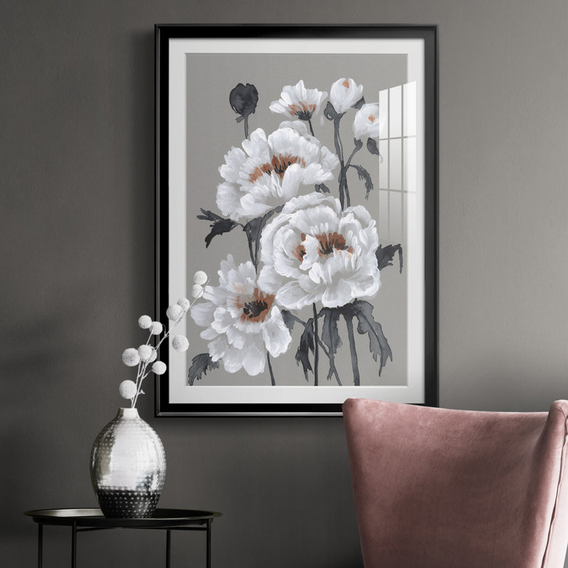 Peony Profusion II - reproduction de cadre photo, H 36,5 po x l 26,5 po x P 1 po, Noir