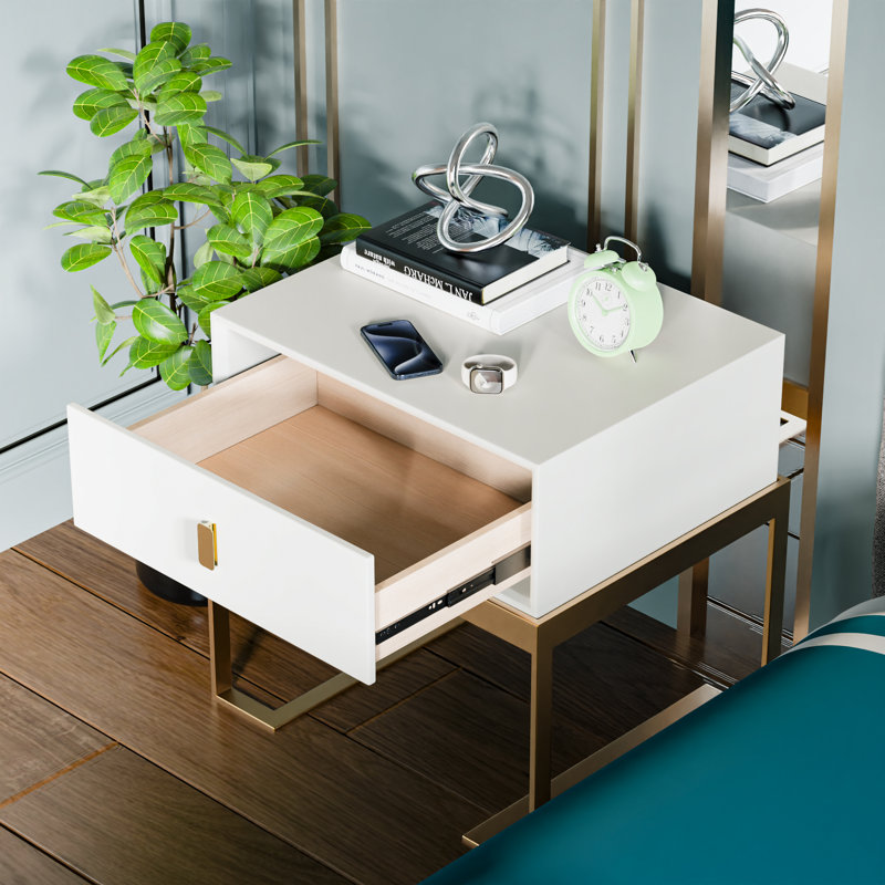 Himzo 19'' W Nightstand, White
