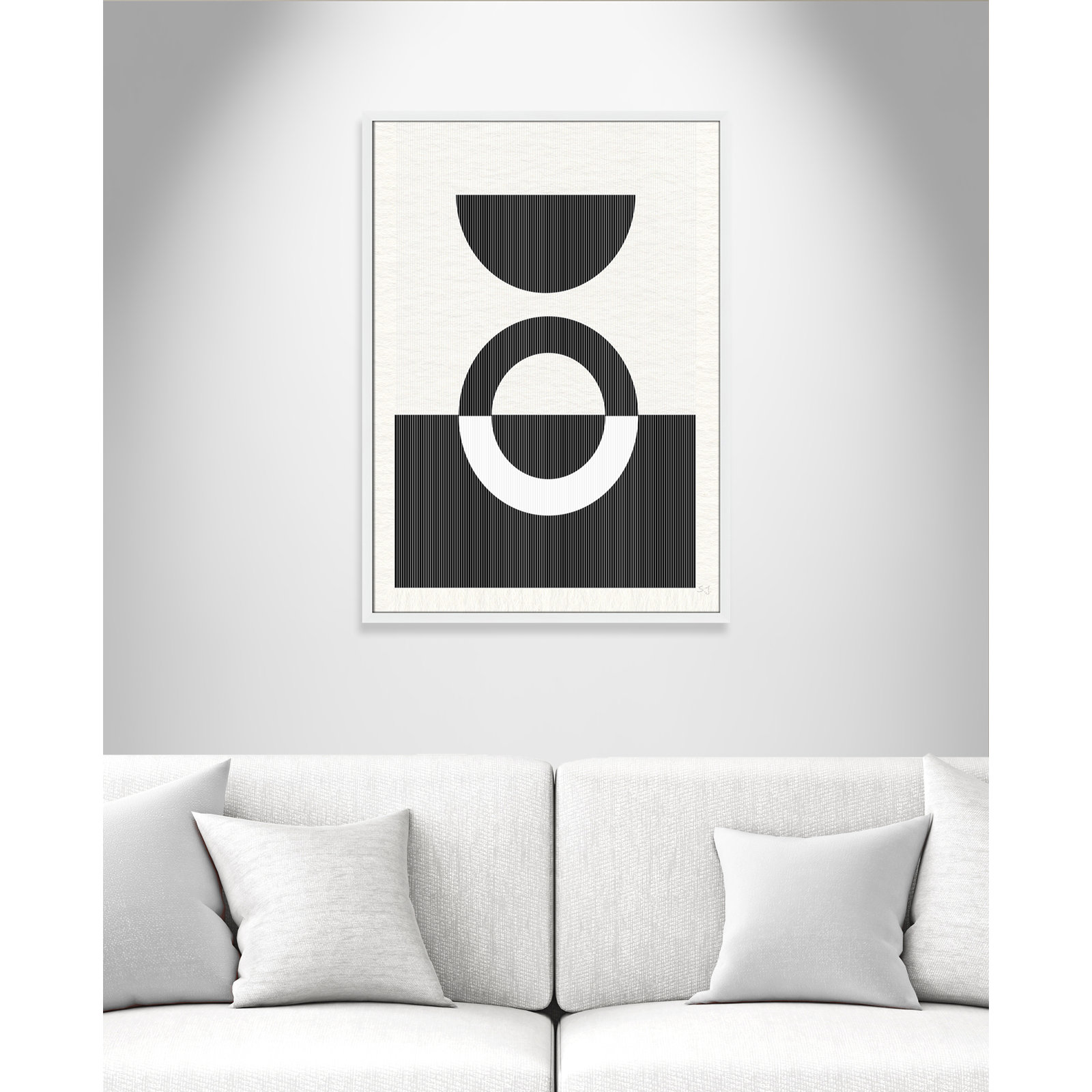 Eclipse III, 35.5" H x 25.5" W x 0.75" D, Satin White Framed