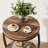 2-Tier Oval Accent Table For Small Spaces, Rustic Wood And Metal Couch End Table, Nightstand For Bedroom Or End Table Living Room(set of 2)-1878296589