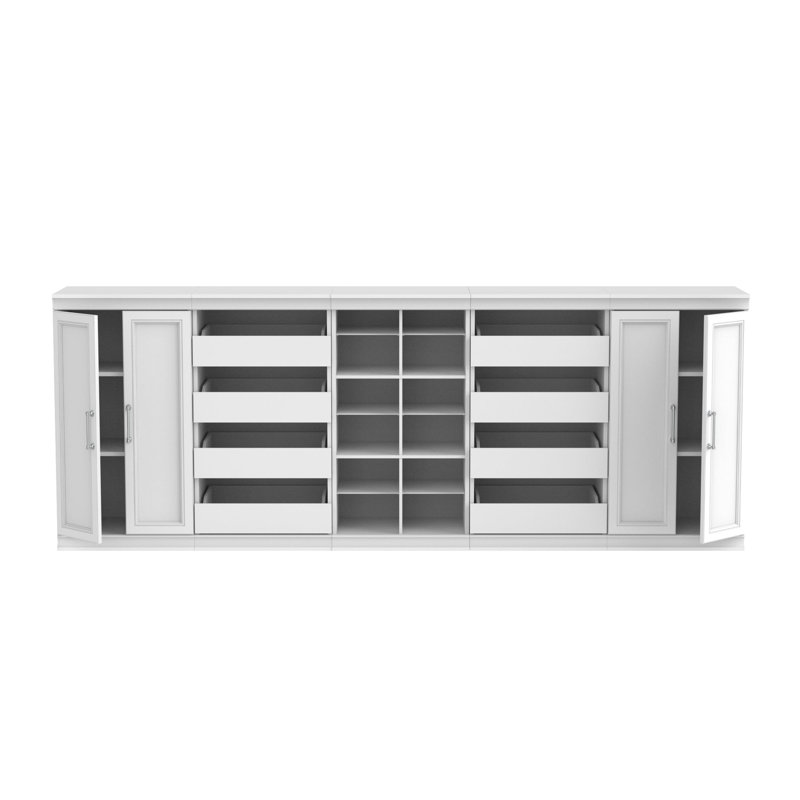 Modular Storage 106.97" W 18-Shelf Wood Closet System, White