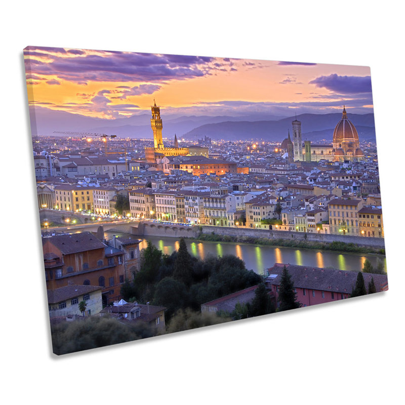 Florence City Skyline Italy - Wrapped Canvas Print, 30.5cm H x 45.7cm W x 2cm D