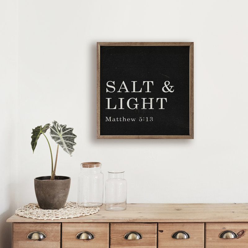 Salt And Light Matthew 5 13 Black, 24" W x 24" H