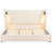 Beige King Size Upholstered Bed With High Wingback Headboard, Reading Lamp And , Comfort Foam, Wood Slats, Fast Setup For Bedroom - Sized, Beige, Frame, Wingback, Easy Assembly