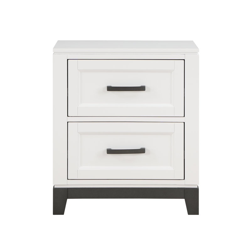 Garretson 2 Drawer Nightstand, White