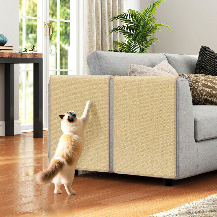 Ensemble de 2 grands tapis à griffer en sisal naturel 2 pièces, 32 po x 20 po