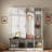 Farmhouse Hall Tree With 4 Hidden Hanging Hooks, Seating Bench, Storage Cabinet And Open Compartment-900568271