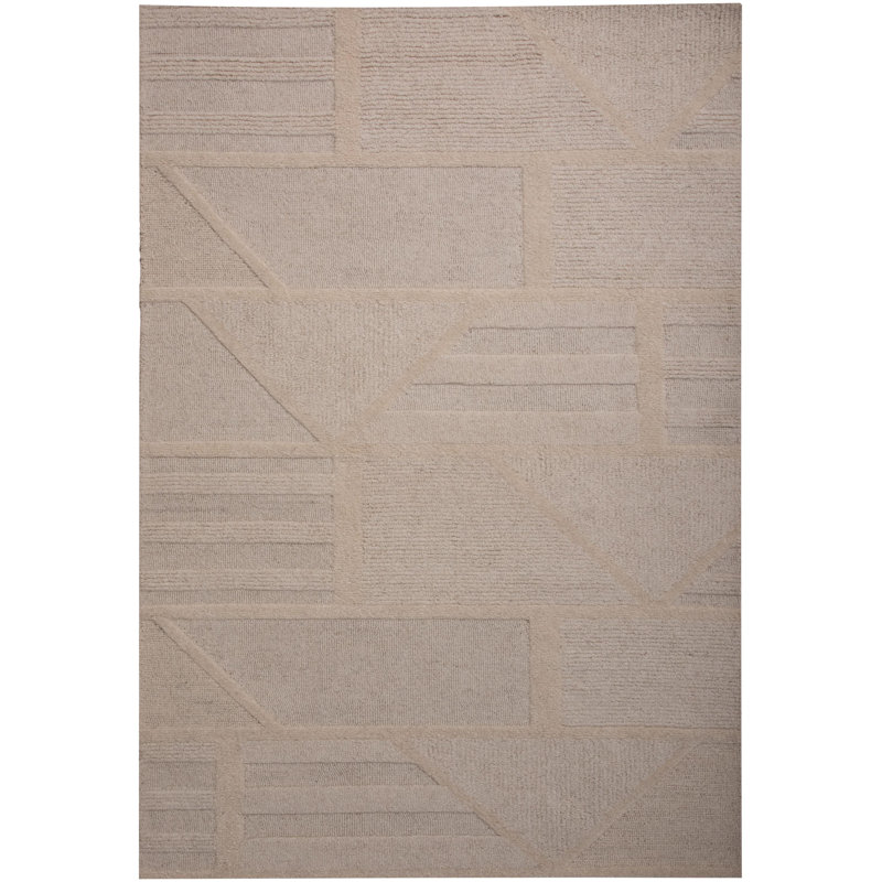 Tapis 100% laine touffeté à la main, Rectangle 7 pi 9 po x 9 pi 9 po