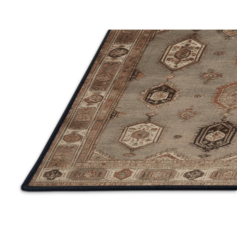 Tapis brun lavable à la machine, Rectangulaire 7 pi x 10 pi