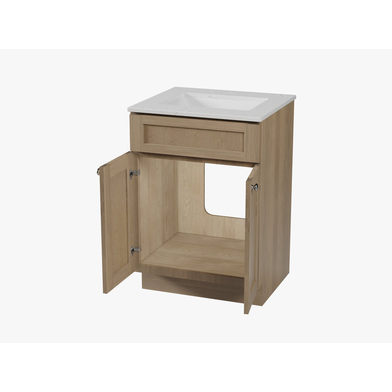 Ensemble de meuble-lavabo simple 24 po Chrisna, Chêne naturel
