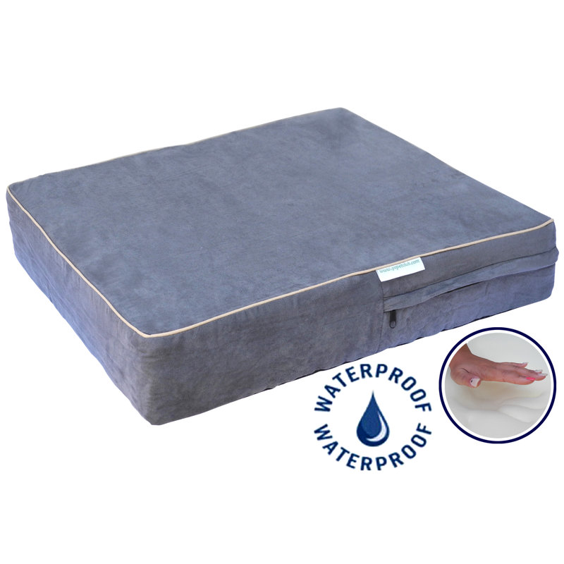 Medium Blue Orthopedic Waterproof Memory Foam Pet Bed