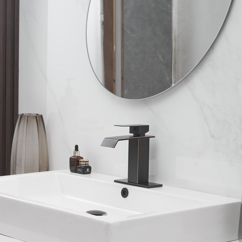 1 Single-handle Bathroom Faucet with Drain Assembly, Oil Rubbed Bronze