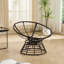 Fauteuil pivotant 360 avec design ergonomique et coussin gris, structure en acier brun pour une relaxation intérieure et extérieure, coussin d'amusement approprié