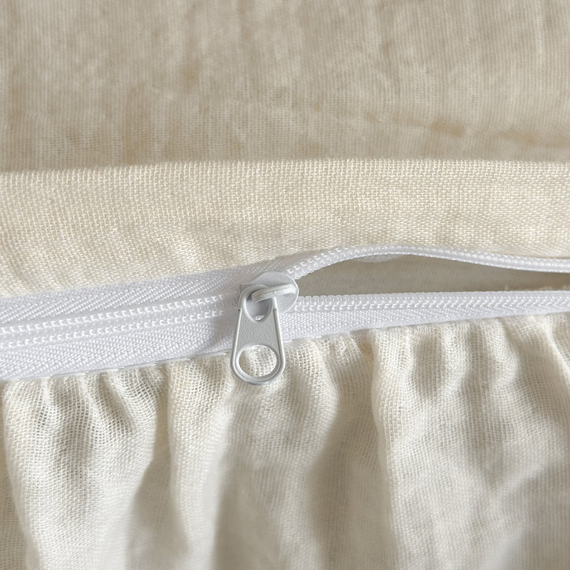 Ensemble de housse de couette floral en coton froissé à double couche, Housse de couette très grand et 2 taies d'oreille