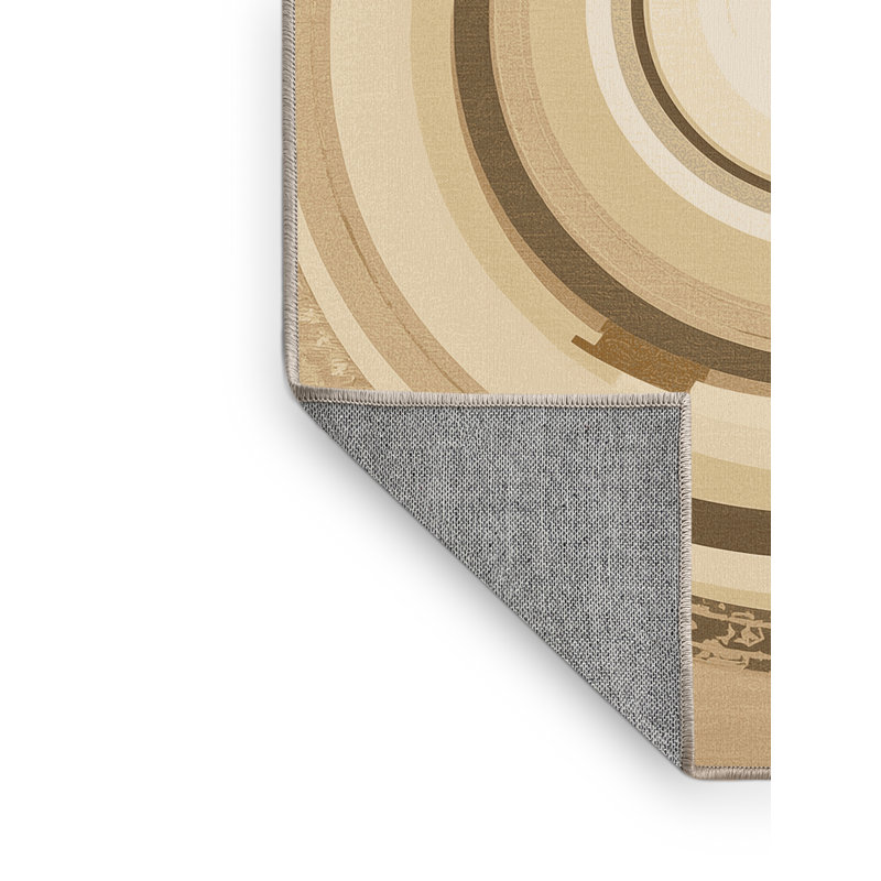 Tapis art déco lavable à la machine Bridgewater Wormhole Travel - Beige, 7 x 9